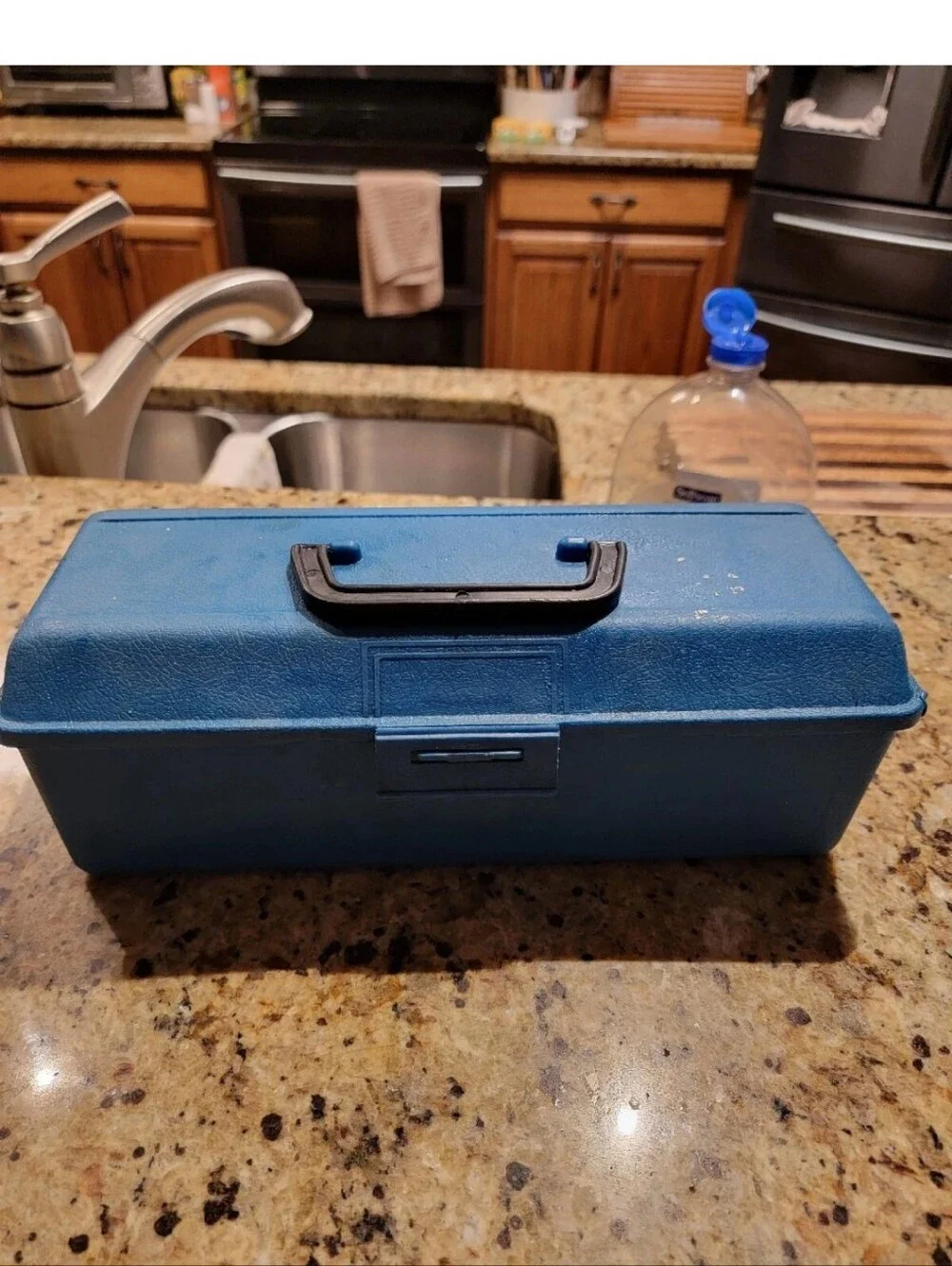 Vintage Small Blue Plastic Utility Box 12